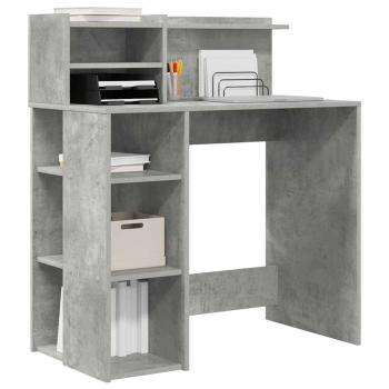 Schreibtisch mit Stauraum Beton grau 90x48x101.5 cm Holzwerkstoff