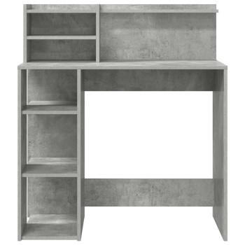 Schreibtisch mit Stauraum Beton grau 90x48x101.5 cm Holzwerkstoff