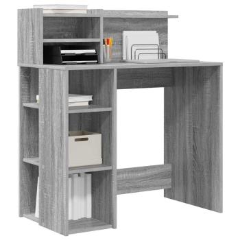 Tisch mit Stauraum Grau Sonoma 90x48x101,5 cm Holzwerkstoff