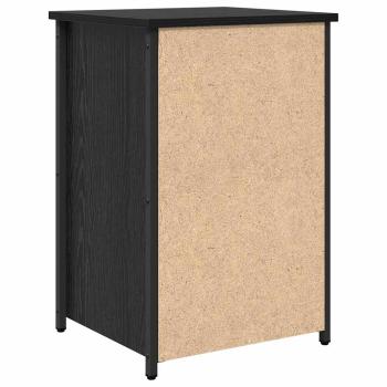 Schwarzer Eichen-Nachttisch Schwarze Eiche MDF, Metall Kompakt