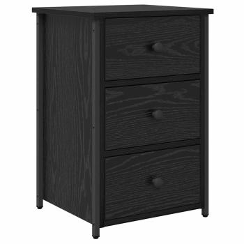 Black Oak Nachttisch Set Schwarzer Eiche Holzwerkstoff Mittel
