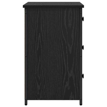 Black Oak Nachttisch Set Schwarzer Eiche Holzwerkstoff Mittel