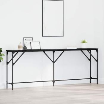 ARDEBO.de - Konsolentisch Schwarzes Eichenholz 200x29x75 cm Holzwerkstoff