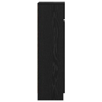 Schuhschrank Schwarz Eiche 100.5x28x100 cm MDF
