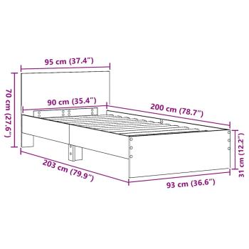 Bettgestell Altholz 90x200 cm Verbundholz