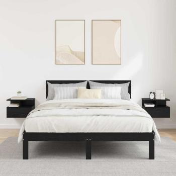 ARDEBO.de - schwebende Nachttische 2 Stück Schwarze Eiche 40x31x27 cm Holzwerkstoff