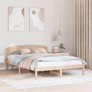 ARDEBO.de - Bettgestell mit Kopfteil 150x200 cm Massivholz Kiefer