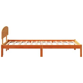 Bettgestell mit Kopfteil Gewachstes Braun 100x200 cm Massivholz Kiefer