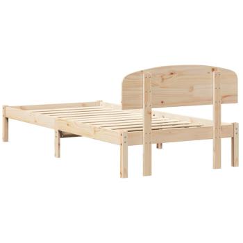 ARDEBO.de - Bettgestell mit Kopfteil 90x190 cm Massivholz Kiefer