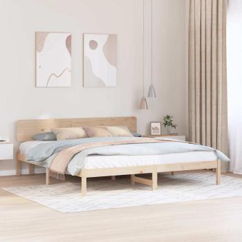 ARDEBO.de - Bettgestell mit Kopfteil 180x200 cm Massivholz Kiefer