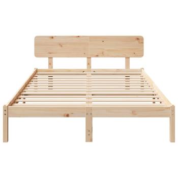 Bettgestell mit Kopfteil 150x200 cm aus massivem Kiefernholz