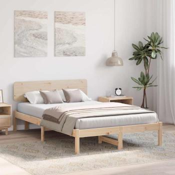ARDEBO.de - Bettgestell mit Kopfteil 140x190 cm Massivholz Kiefer
