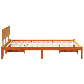 Bettgestell mit Kopfteil Gewachst Braun 140x190 cm Massivholz Kiefer