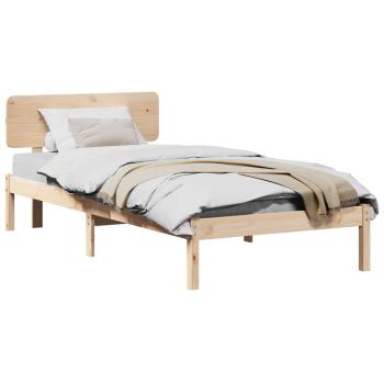 Bettgestell mit Kopfteil 100x200 cm Massiv Kiefernholz