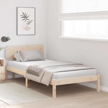 Bettgestell mit Kopfteil 100x200 cm Massiv Kiefernholz