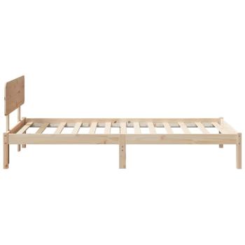 Bettgestell mit Kopfteil 100x200 cm Massiv Kiefernholz