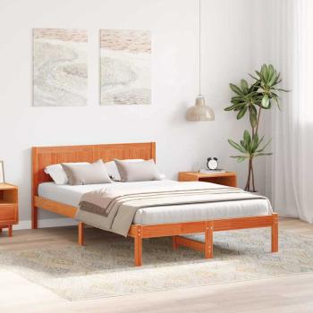 Wachsbrown Bettgestell Wachsbrown Massivholz 120 x 200 cm