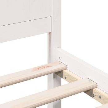 Weißer Kiefernholz-Bettrahmen Weiß Massivholz Kiefer 120 x 190 cm