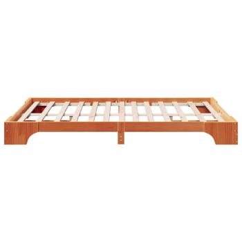 Bettgestell Gewachst braun Massivholz Kiefer 160 x 200 cm