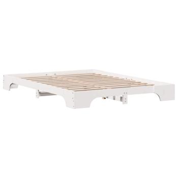 Bettgestell Weiß Holz 140 x 200 cm Langlebig