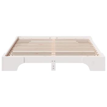 Bettgestell Weiß Holz 140 x 200 cm Langlebig