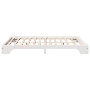 Bettgestell Weiß Holz 140 x 200 cm Langlebig