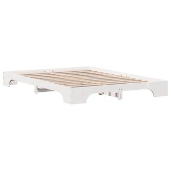 Bettgestell Weiß Holz 140 x 200 cm Langlebig
