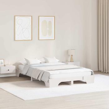 ARDEBO.de - Bettgestell Weiß Massivholz 120 x 190 cm Langlebig