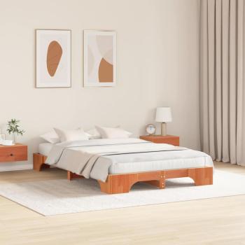 Bettgestell Wachsbrown Massivholz 120 x 190 cm Robust