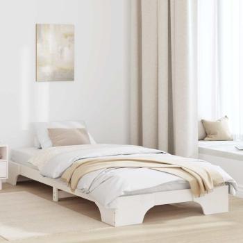 ARDEBO.de - Bettgestell Weiß Massivholz Kiefer Einzel Minimalistisches Design
