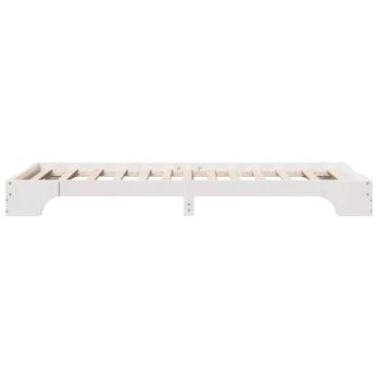 Bettgestell Weiß Massivholz Kiefer Einzel Minimalistisches Design