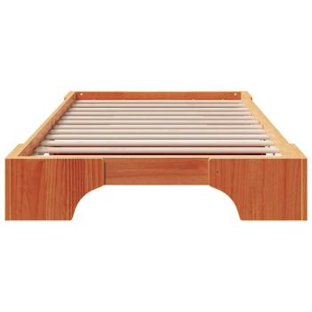 Bettgestell Gewachst Braun Massivholz 80 x 200 cm Bettgestell