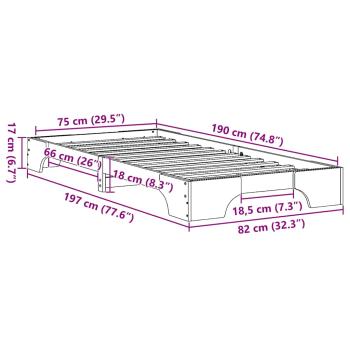 Bettgestell Wachsbrown Massivholz 75 x 190 cm Bettgestell