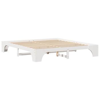 Bettgestell Weiß Massives Holz 200 x 200 cm Schlicht