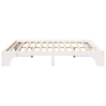 Bettgestell Weiß Massives Holz 200 x 200 cm Schlicht