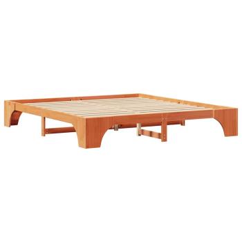 Bettgestell Wachsbrown Massivholz King Eichenbettgestell