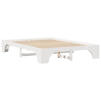 Bettgestell Weiß Massivholz 160 x 200 cm Langlebig Bettgestell