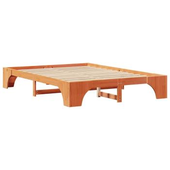 Bettgestell Wachsbraun Massivholz 140 x 200 cm Robust