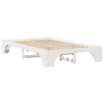 Bettgestell Weiß Massivholz, lackierte Oberfläche 135 x 190 cm