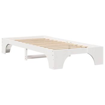 Bettgestell Weiß Holz 90 x 200 cm Langlebig Weißes Bettgestell