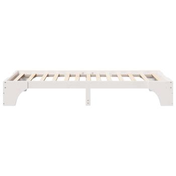 Bettgestell Weiß Holz 90 x 200 cm Langlebig Weißes Bettgestell
