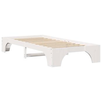 Bettgestell Weiß Holz 90 x 200 cm Langlebig Weißes Bettgestell