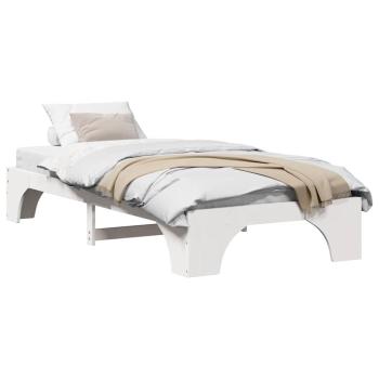 Einzelbett Gestell Weiß Massivholz Kiefer 75 x 190 cm Modern