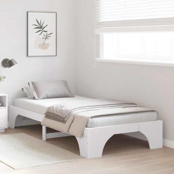 Einzelbett Gestell Weiß Massivholz Kiefer 75 x 190 cm Modern