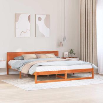 ARDEBO.de - Bettgestell Gewachst braun Massivholz Kiefer 200 x 200 cm