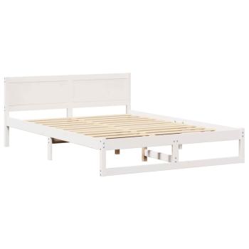 Bettgestell Weiß Massivholz 150 x 200 cm Robust Bettgestell