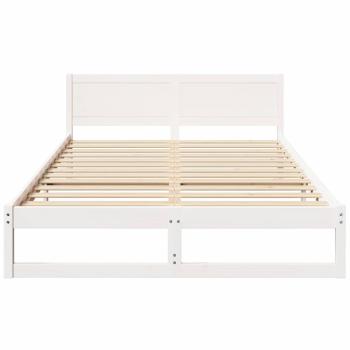 Bettgestell Weiß Massivholz 150 x 200 cm Robust Bettgestell