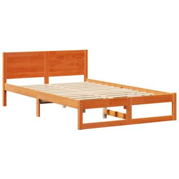 Bettgestell Wachsbraun Massivholz 120 x 190 cm Bettgestell