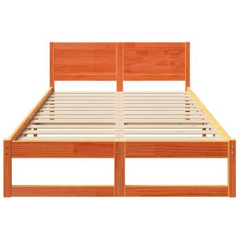 Bettgestell Wachsbraun Massivholz 120 x 190 cm Bettgestell