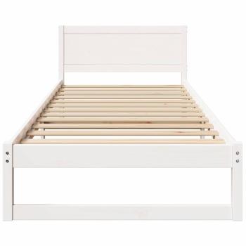Bettgestell Weiß Holz 90 x 200 cm Minimalistisches Bettgestell